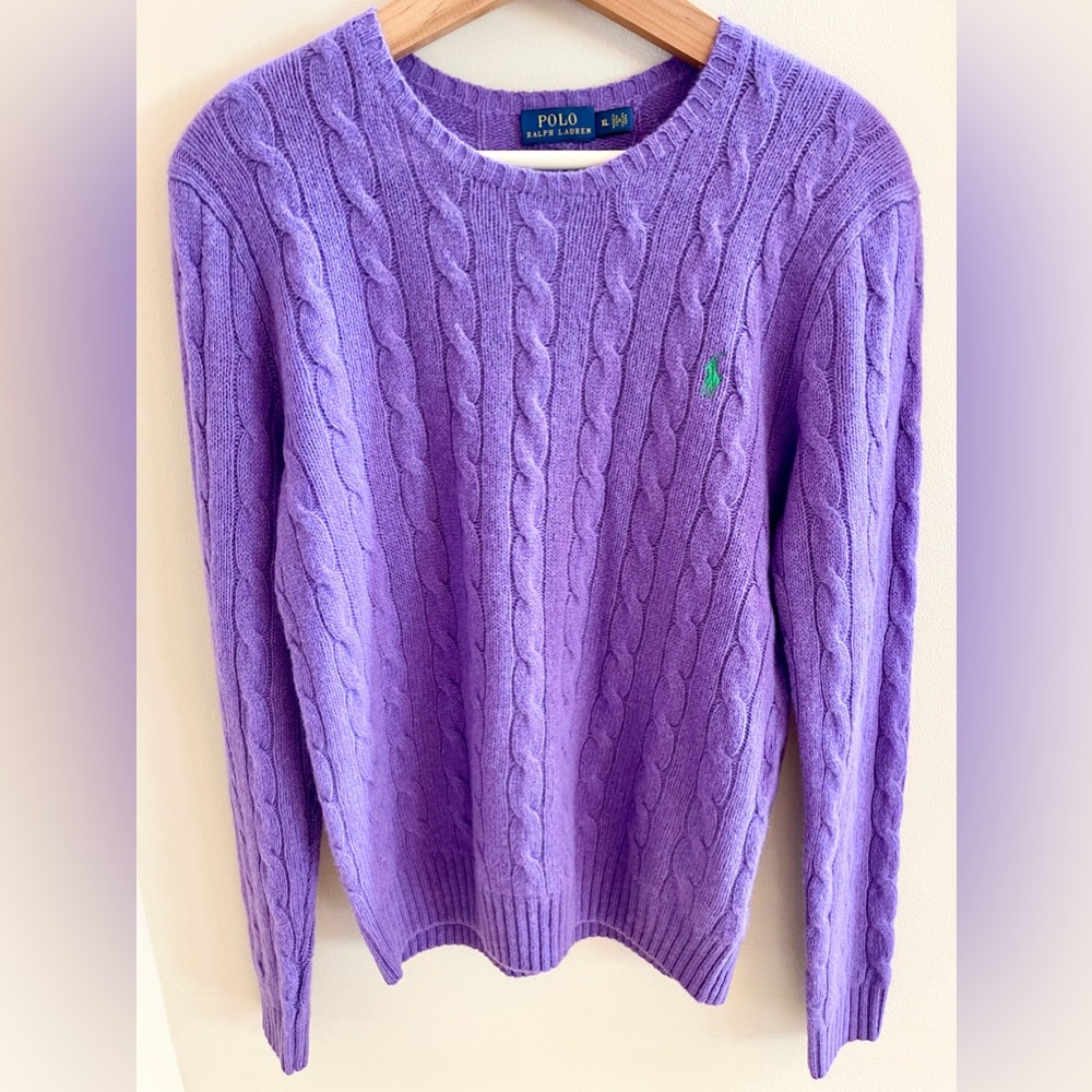 Polo Ralph Lauren NWT Wool Cashmere Sweater Size XL Purple